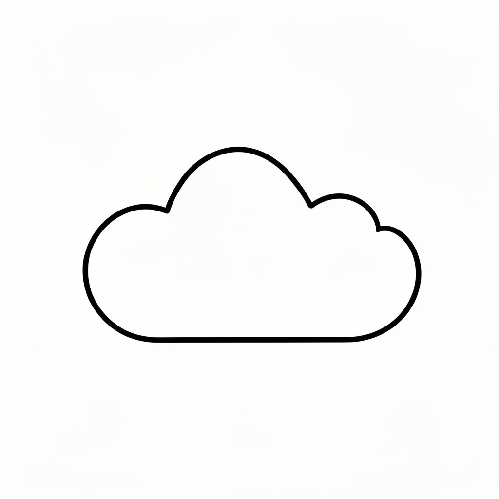 Abstract editorial illustration of cloud-cost planning: simple unlabelled cloud-like forms